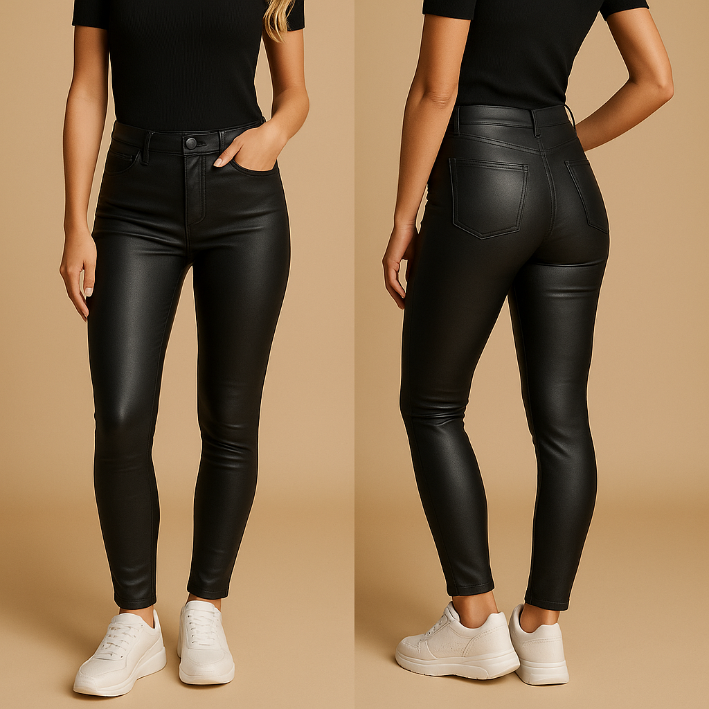 Lederhose Damen mit Hoher Taille und Schlanker Passform | Milou-Genf Boutique