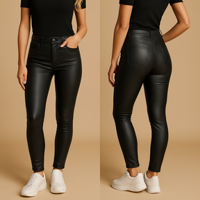 Lederhose Damen mit Hoher Taille und Schlanker Passform | Milou-Genf Boutique