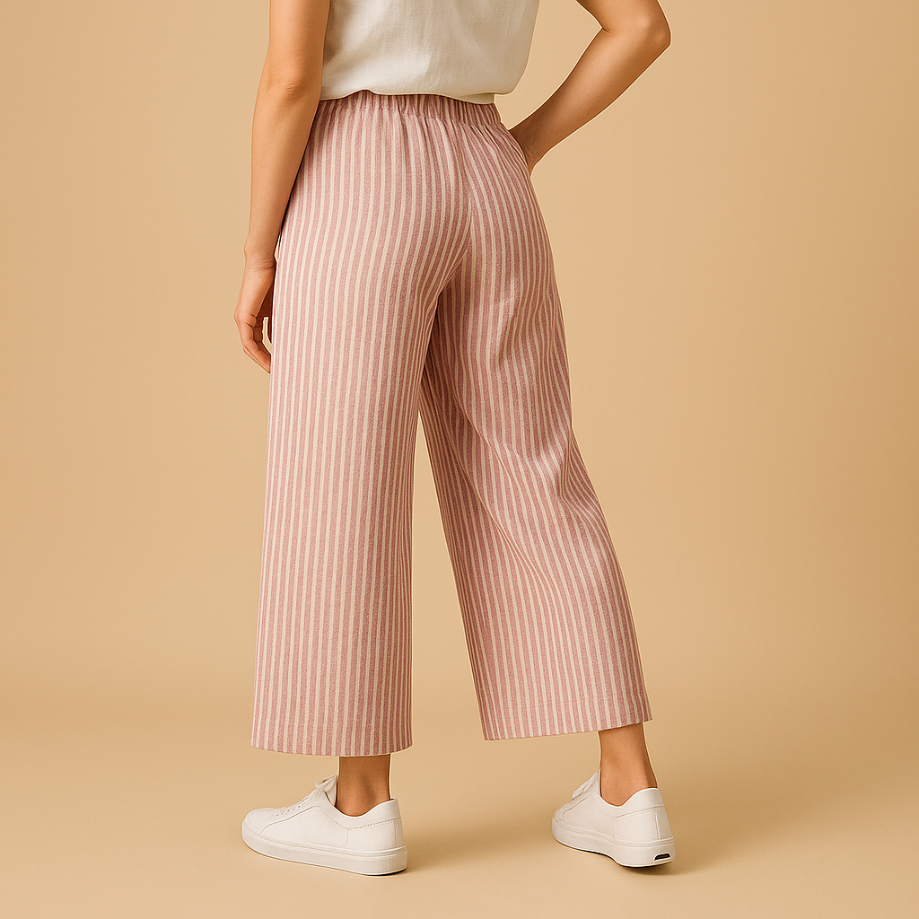 Leichte Sommerhose Damen aus atmungsaktivem Leinen | Fleur-Genf Boutique