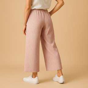 Leichte Sommerhose Damen aus atmungsaktivem Leinen | Fleur-Genf Boutique