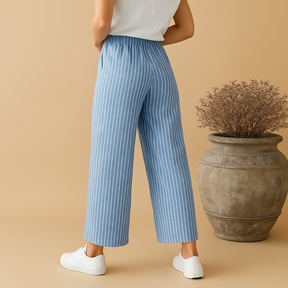 Leichte Sommerhose Damen aus atmungsaktivem Leinen | Fleur-Genf Boutique