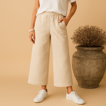Leichte Sommerhose Damen aus atmungsaktivem Leinen | Fleur-Genf Boutique