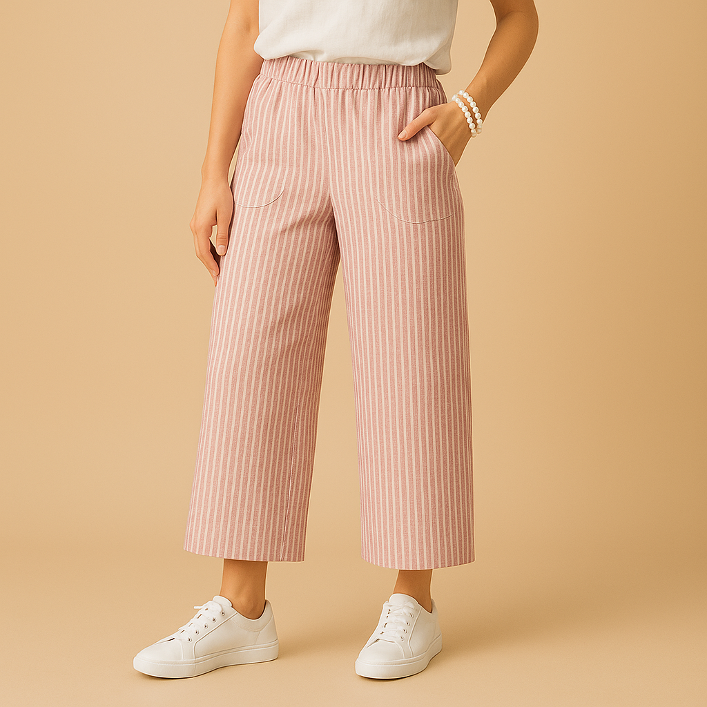 Leichte Sommerhose Damen aus atmungsaktivem Leinen | Fleur-Genf Boutique