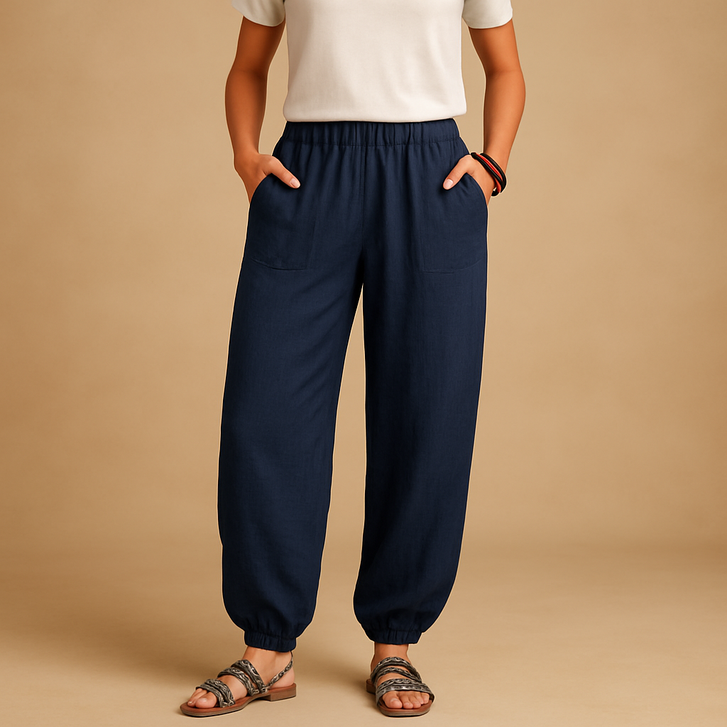 Leichte Sommerhose Damen mit Hohem Taillenbund | Femke-Genf Boutique