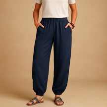 Leichte Sommerhose Damen mit Hohem Taillenbund | Femke-Genf Boutique