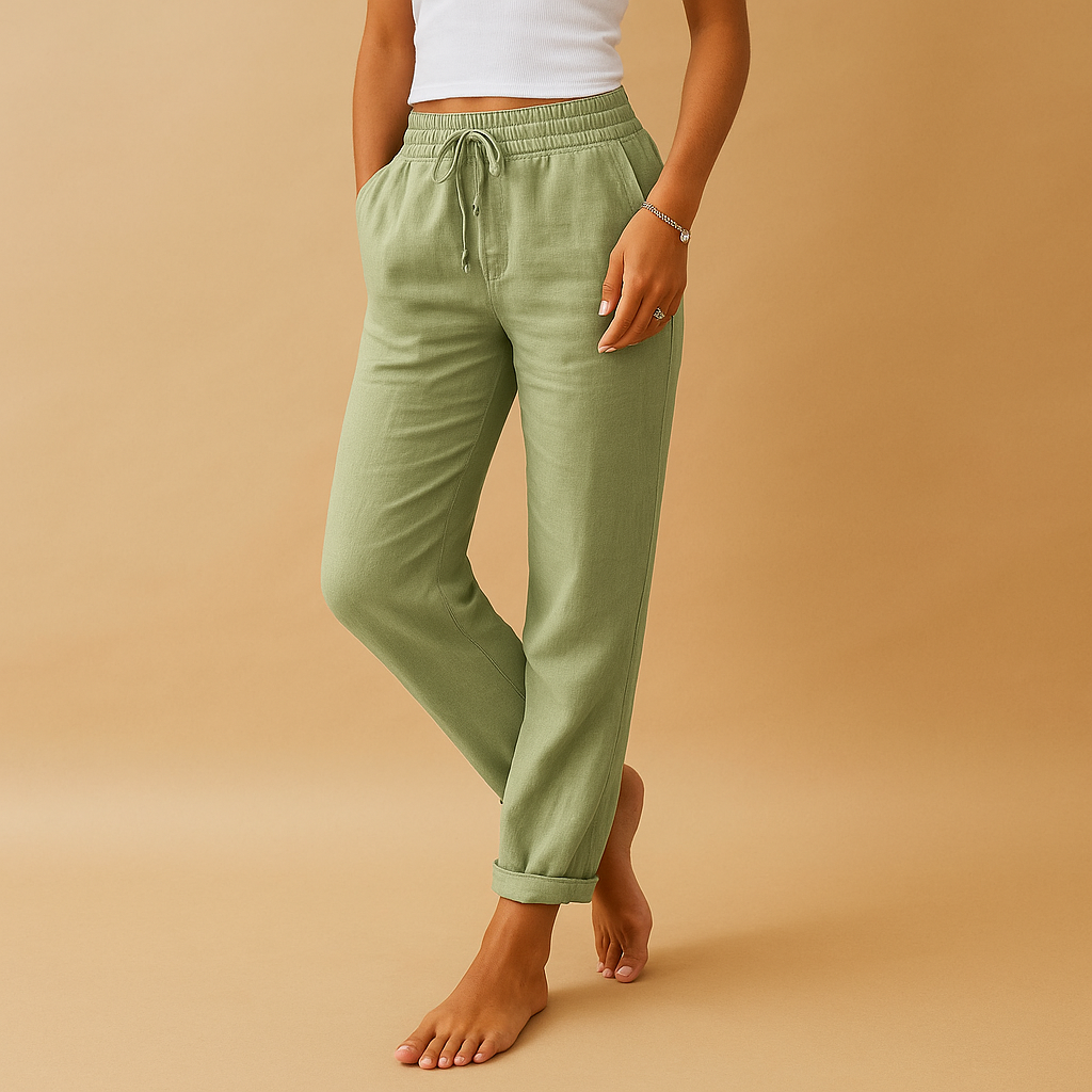 Leichte Sommerhose Damen mit elastischem Bund für jeden Anlass | Mia-Genf Boutique
