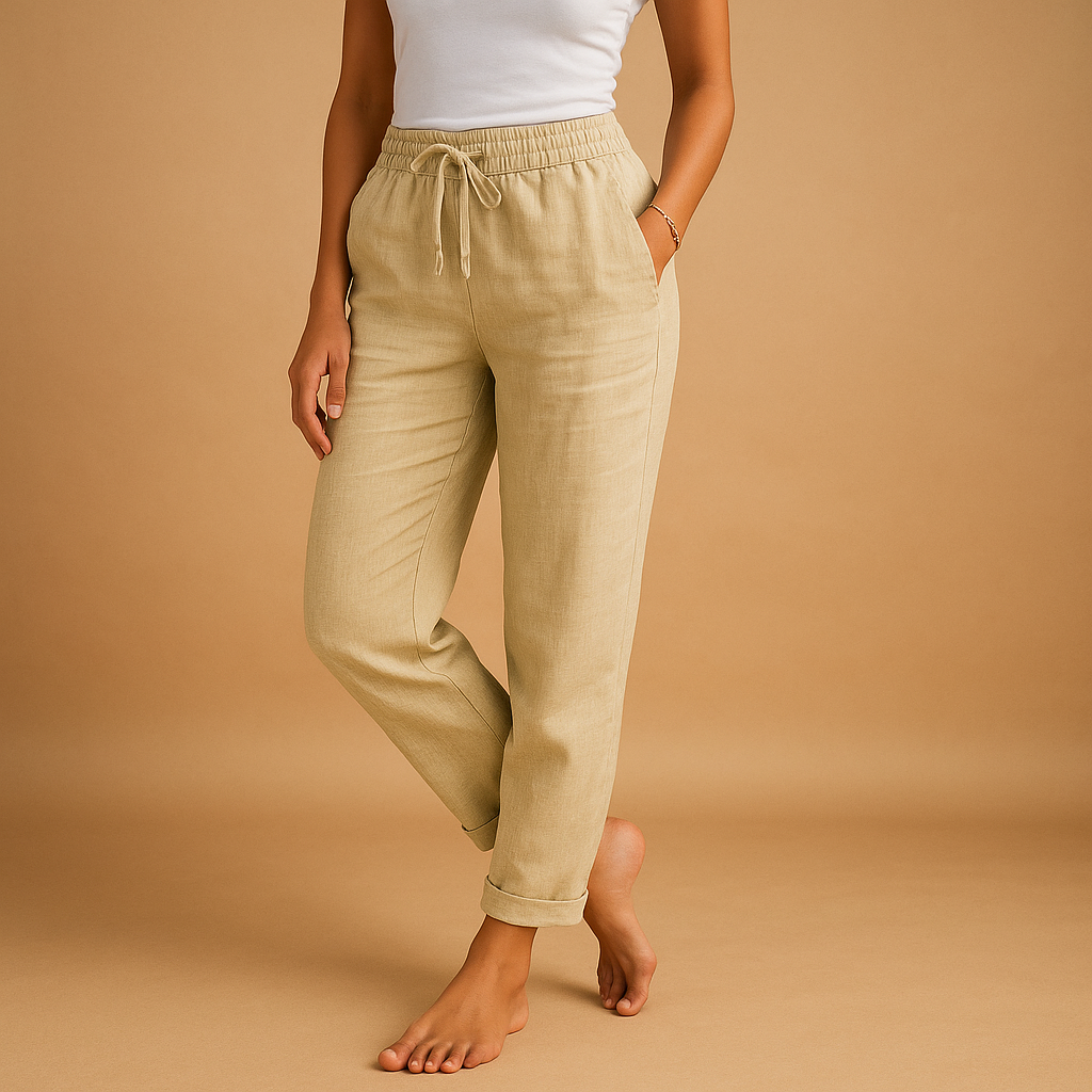 Leichte Sommerhose Damen mit elastischem Bund für jeden Anlass | Mia-Genf Boutique