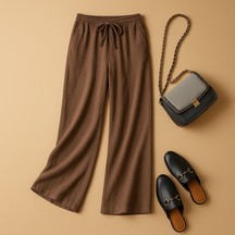 Leinenhose Damen mit Elastischer Taille für Sommer | Fleur-Genf Boutique
