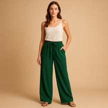 Leinenhose Damen mit Elastischer Taille für Sommer | Fleur-Genf Boutique
