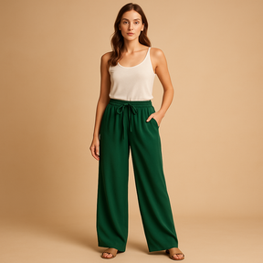 Leinenhose Damen mit Elastischer Taille für Sommer | Fleur-Genf Boutique
