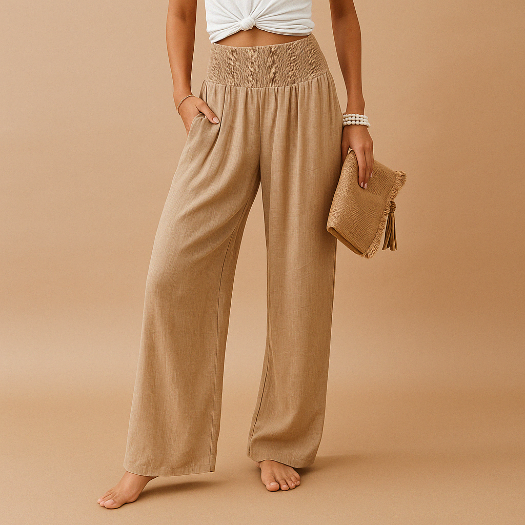 Leichte Sommerhose Damen mit elastischer Taille und luftiger Passform | Loïs-2