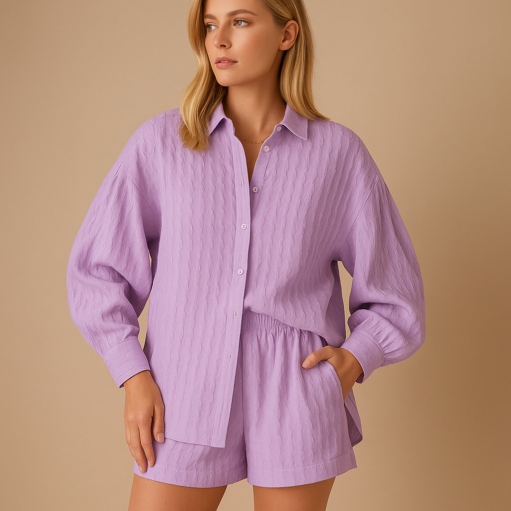Luftige Damenbluse und Shorts Set für den Sommer | Veerle-Genf Boutique