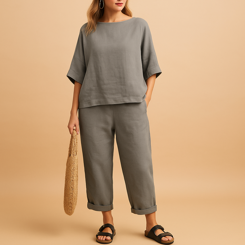 Luftige Damenmode mit lässigem Shirt und 3/4-Hose | Kiana-Genf Boutique