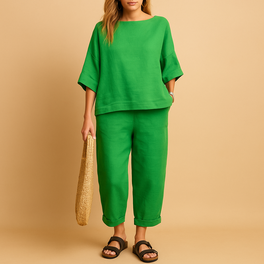 Luftige Damenmode mit lässigem Shirt und 3/4-Hose | Kiana-Genf Boutique