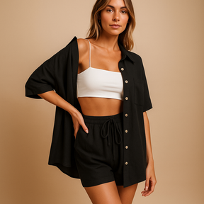 Luftiges Sommer Lounge Set mit Vest und Shorts | Fenna-Genf Boutique