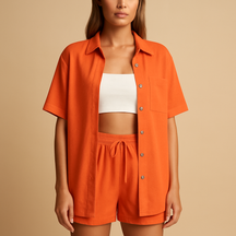 Luftiges Sommer Lounge Set mit Vest und Shorts | Fenna-Genf Boutique