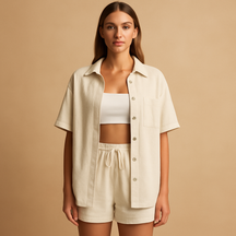 Luftiges Sommer Lounge Set mit Vest und Shorts | Fenna-Genf Boutique
