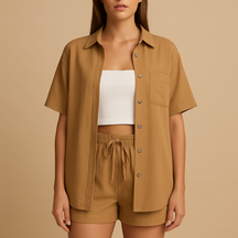 Luftiges Sommer Lounge Set mit Vest und Shorts | Fenna-Genf Boutique