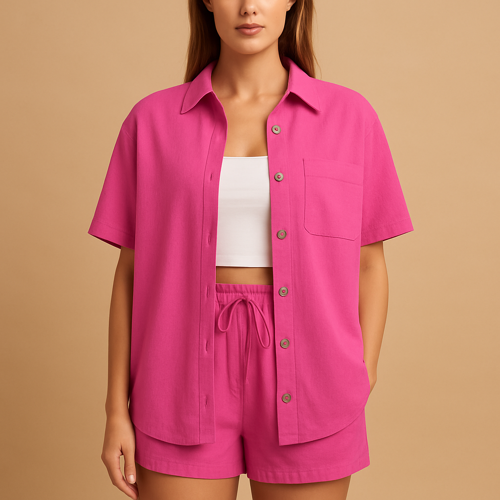 Luftiges Sommer Lounge Set mit Vest und Shorts | Fenna-Genf Boutique