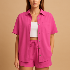 Luftiges Sommer Lounge Set mit Vest und Shorts | Fenna-Genf Boutique