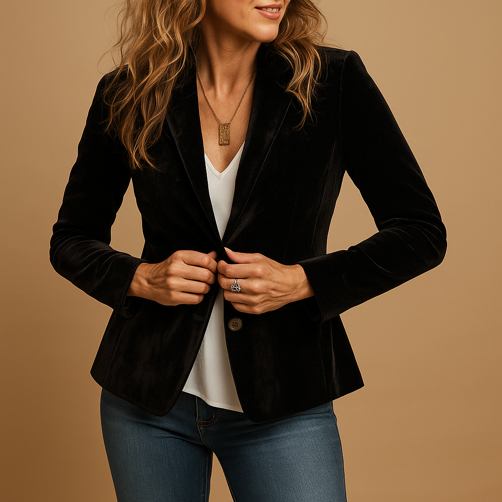 Retro Slim-Fit Blazer mit Taschen für Frauen | Evelien-Genf Boutique