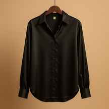 Satinbluse mit veränderten Kragen für Damen | Mirthe-Genf Boutique