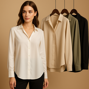 Satinbluse mit veränderten Kragen für Damen | Mirthe-Genf Boutique