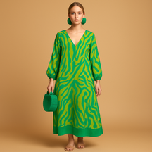 Variant image for Boho Maxi Kleid mit langen Ärmeln aus leichtem Stoff | Mila-1