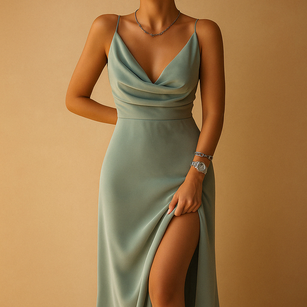  Yara | Elegantes Maxikleid mit V-Ausschnitt für Frauen-1