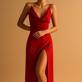  Yara | Elegantes Maxikleid mit V-Ausschnitt für Frauen-3