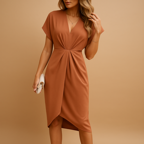  Femke | Elegantes Midi -Umschaltungskleid für Frauen-3