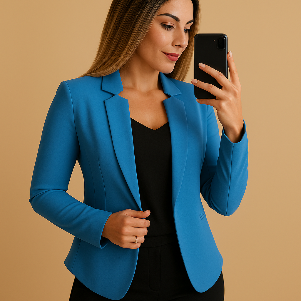 Eleganter leichter Blazer mit Umkehrkragen für Damen | Karlijn-2