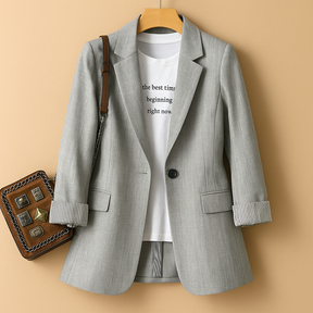 Leichter Damen Blazer mit langen Ärmeln und eleganter Passform | Evelien-3