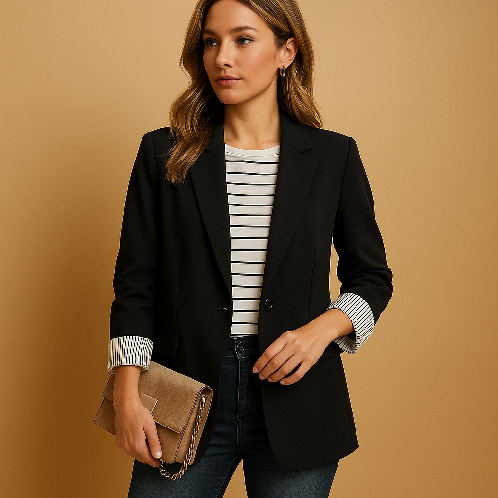 Leichter Damen Blazer mit langen Ärmeln und eleganter Passform | Evelien-2