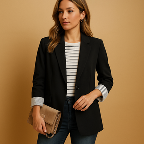 Leichter Damen Blazer mit langen Ärmeln und eleganter Passform | Evelien-2