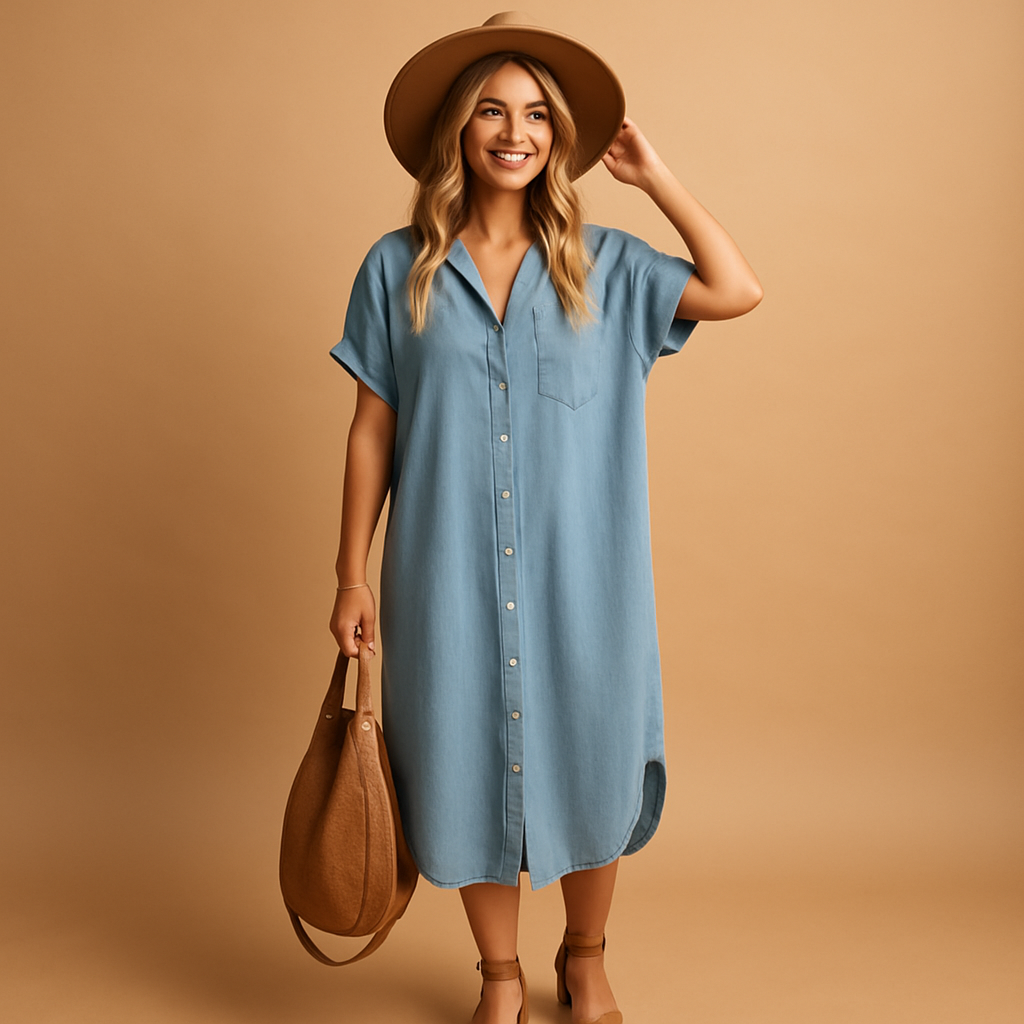 Luftiges Sommerkleid für Damen in Himmelblau | Lotte-2