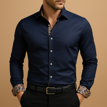 Herren Hemd mit Langen Ärmeln für Elegante Anlässe | Bram-4