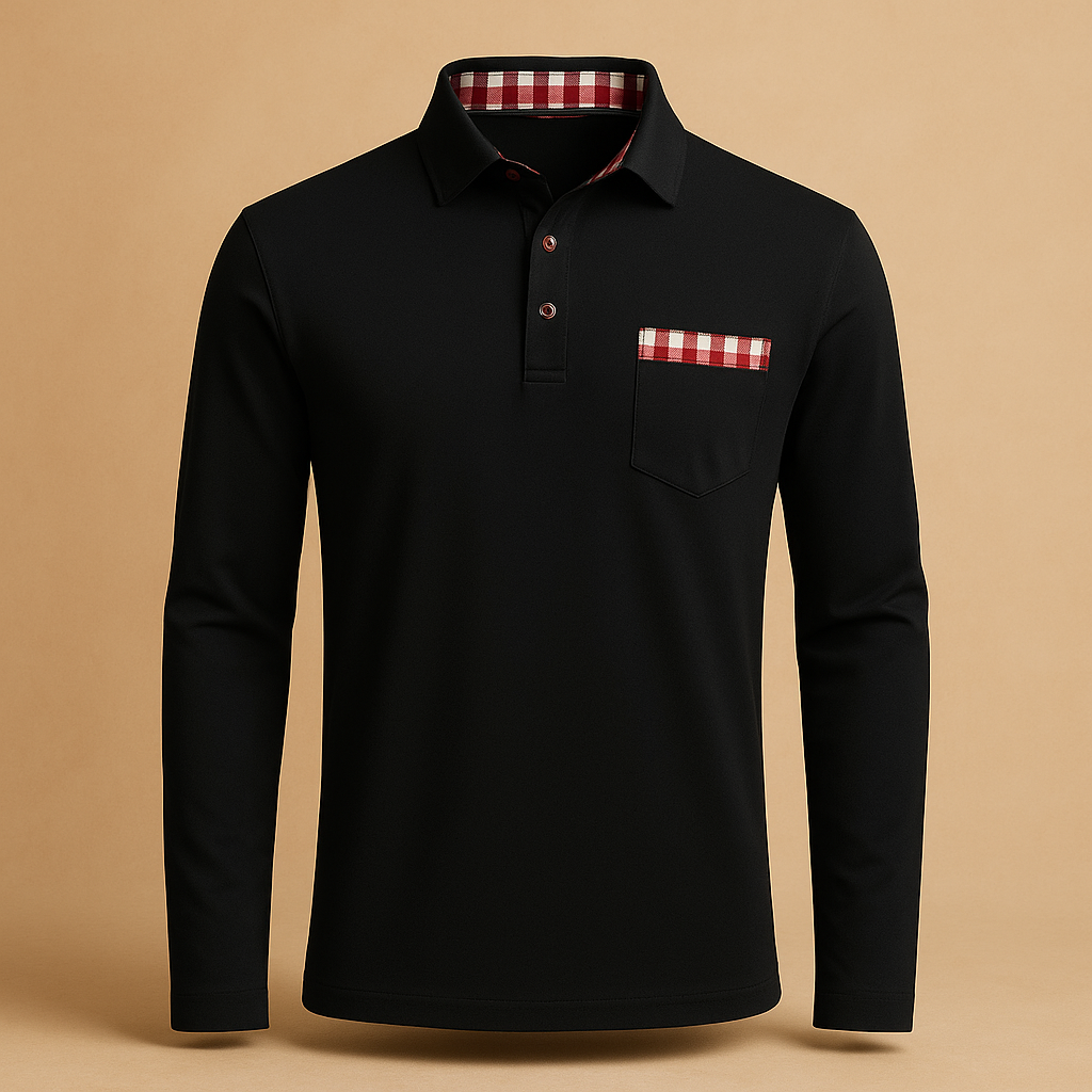 Atmungsaktives Langarm Poloshirt für Männer | Matten-2