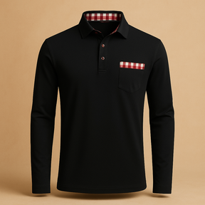 Atmungsaktives Langarm Poloshirt für Männer | Matten-2