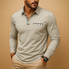 Atmungsaktives Langarm Poloshirt für Männer | Matten-6