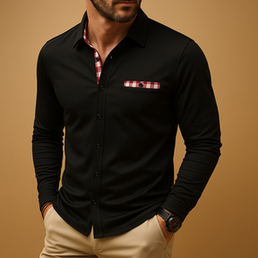 Atmungsaktives Langarm Poloshirt für Männer | Matten-1
