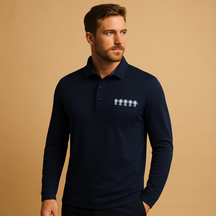 Atmungsaktives Langarm Poloshirt für Männer | Matten-3