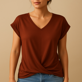 Elegante Bluse Damen mit V-Ausschnitt für stilvolle Frauen | Joline-5